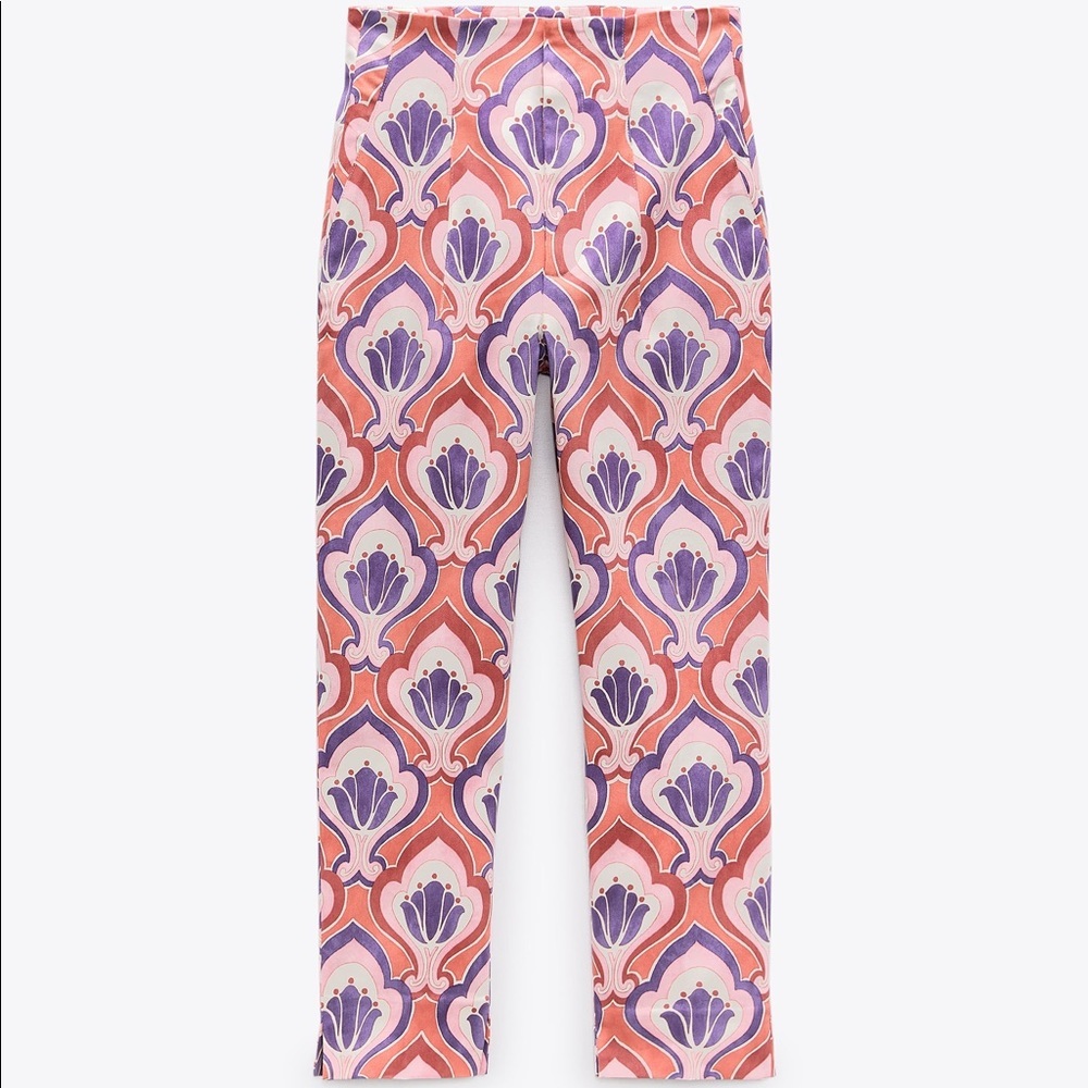 NWT Zara Printed Slim Fit Pants - Picture 4 of 11